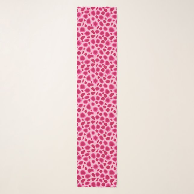 Leopard Print, Fuchsia and Light Pink Scarf (Front)
