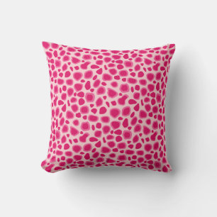 Leopard Print - Fuchsia and light pink Throw Pillow