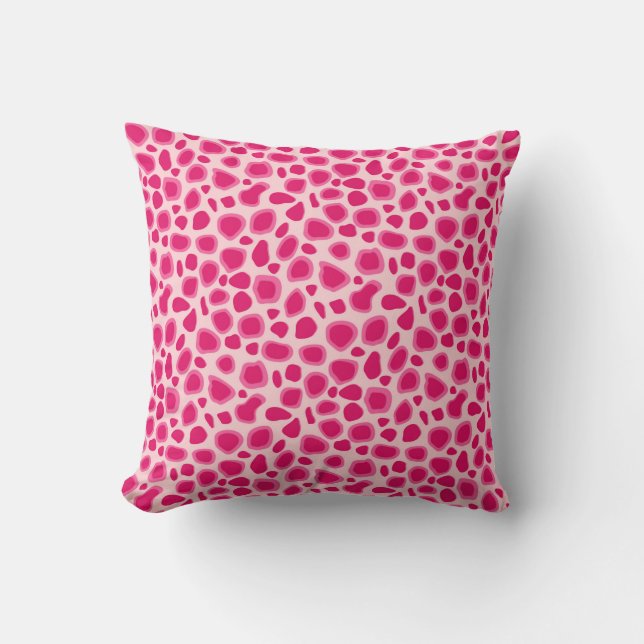 Leopard Print - Fuchsia and light pink Throw Pillow (Front)