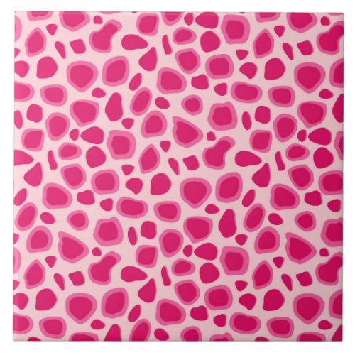 Leopard Print _ Fuchsia and light pink Tile