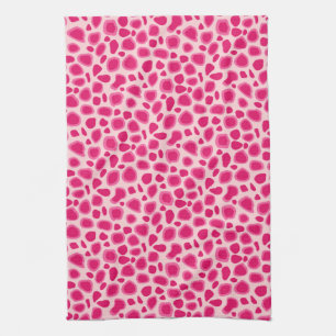 Leopard Print - Fuchsia and light pink Towel