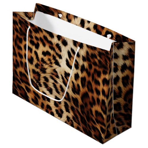 Leopard Print Fur Large Gift Bag