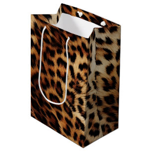 Leopard Print Fur Medium Gift Bag