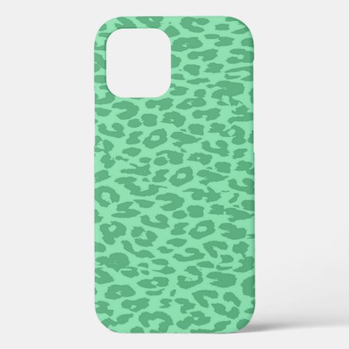 Leopard Print Fur Medium Turquoise Color iPhone 12 Pro Case