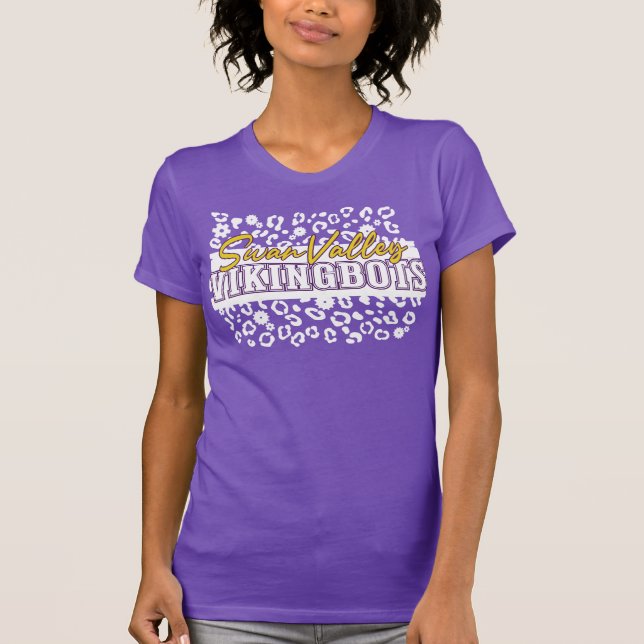 Leopard Print & Gears - SwanValley VikingBots - T-Shirt (Front)