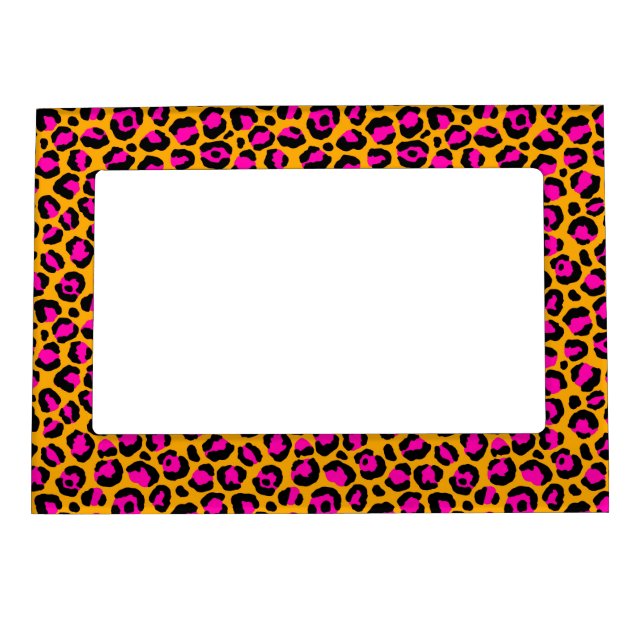 Leopard Print Gift, Men Women & Kids, Leopard Fan Magnetic Frame (Front)