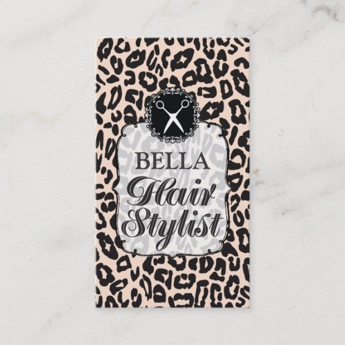 Leopard Print Glam Hair Stylist Appointment Cards Business Card Templates