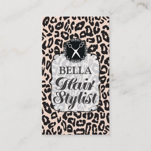 Customizable Leopard Print Glam Hair Stylist Appointment Cards Business Card