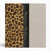 Leopard Print Glitter Personalized Glam Girly Binder (Front)