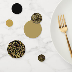 Leopard Print Gold Black Animal Print Confetti