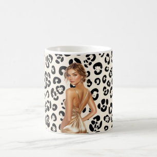 Leopard Print Gold Dress Auburn Hair Coffee Mug