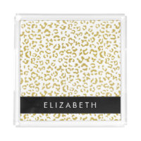 Leopard Print, Gold Leopard, Glitter, Your Name