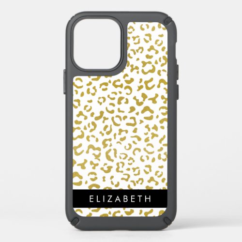 Leopard Print Gold Leopard Glitter Your Name Speck iPhone 12 Case