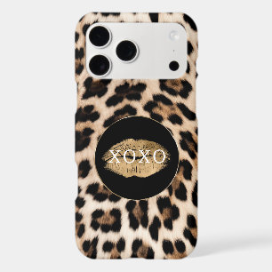 Leopard Print Gold Lips XOXO iPhone 17 Pro Max Case