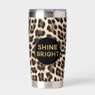 Leopard Print Gold Shine Bright Insulated Tumbler