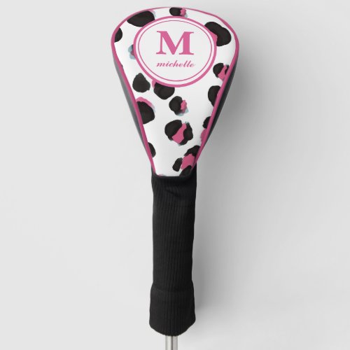 LEOPARD PRINT Golf  personalized NAME monogram  Golf Head Cover