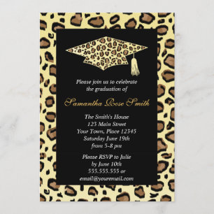 Leopard Print Graduation Party Invitation