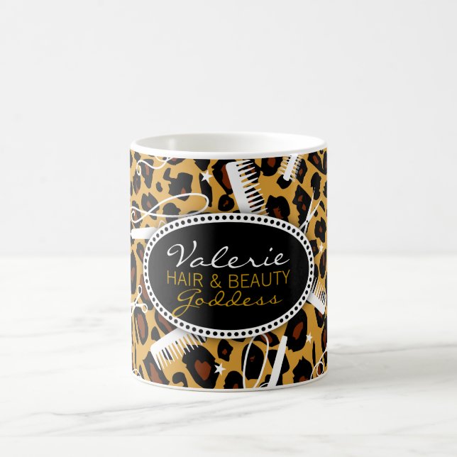 Leopard Print Hair & Beauty Coffee Mug (Center)