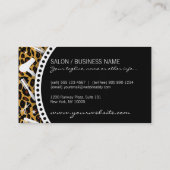 Leopard Print Hair Salon Tools Business Card (Back)