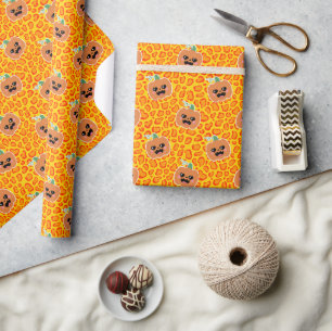 Leopard print Halloween pattern Wrapping Paper