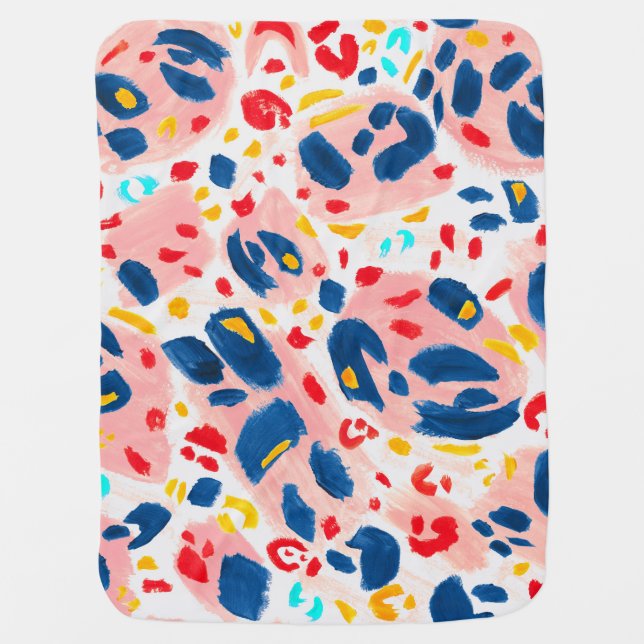 Leopard print: hand-painted watercolor. baby blanket (Front)