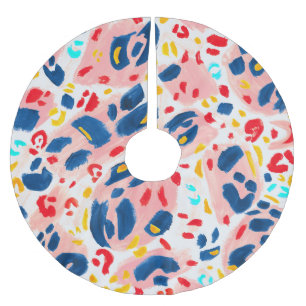 Leopard print: hand-painted watercolor. brushed polyester tree skirt