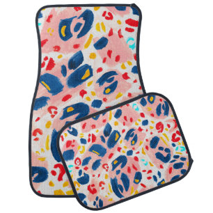Leopard print: hand-painted watercolor. car floor mat