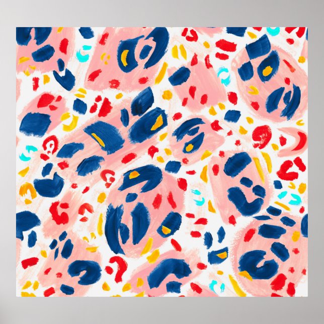 Leopard print: hand-painted watercolor. poster (Front)