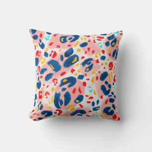 Leopard print: hand-painted watercolor. throw pillow