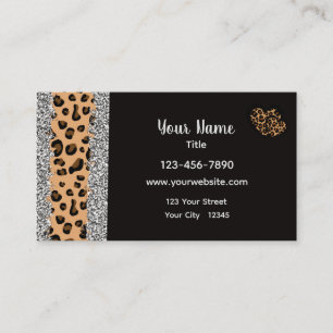 Leopard Print Heart Business Card