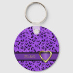 Leopard Print Heart Keychain at Zazzle