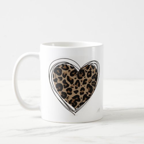 Leopard Print Heart Shirt Cute Valentine Coffee Mug