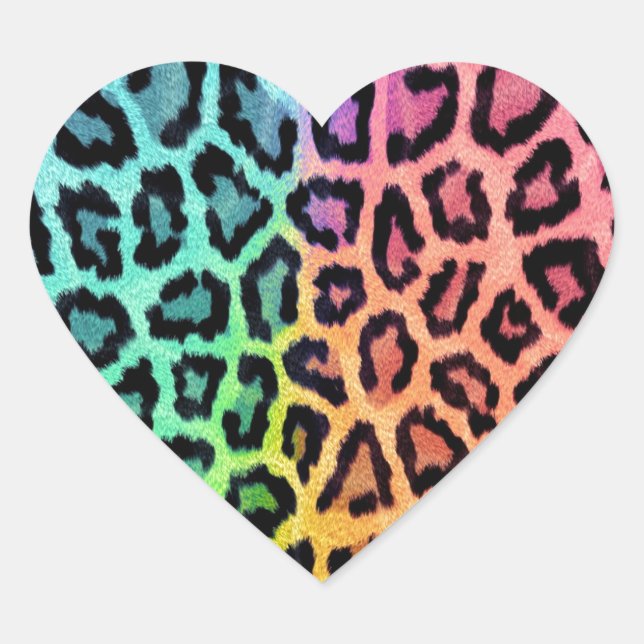 Leopard Print Heart Sticker (Front)