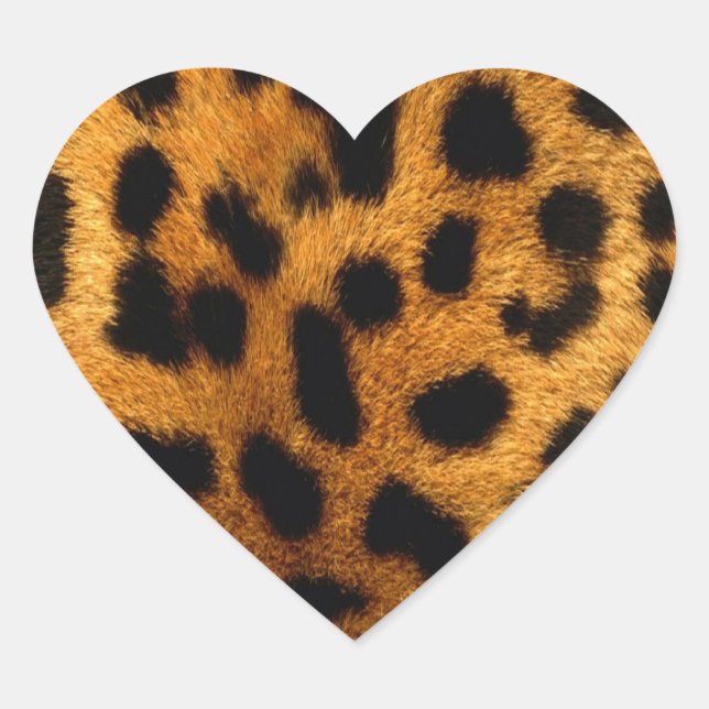 leopard-print heart sticker (Front)