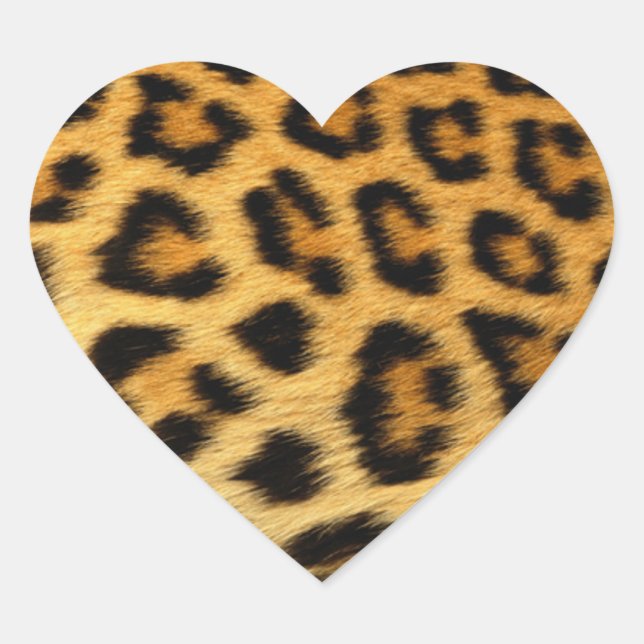 Leopard Print Heart Sticker (Front)