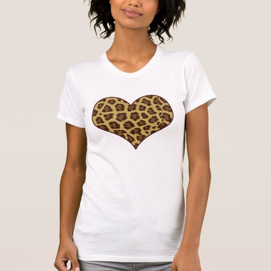 leopard print heart tshirt