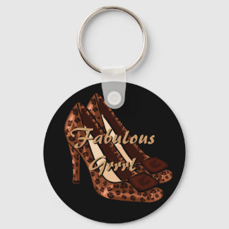 Leopard Print Heels Keychain