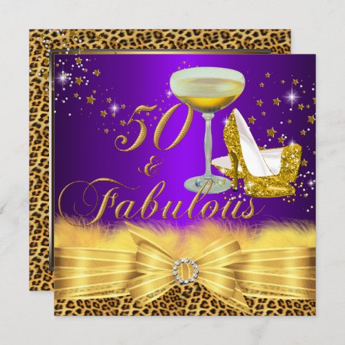 Leopard Print  Heels Purple 50  Fabulous Invitation