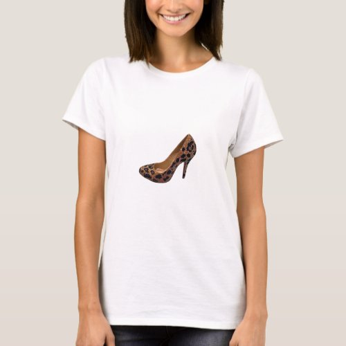 Leopard Print High Heel Shoe Pump T_Shirt