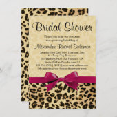 Leopard Print Hot Pink Bridal Shower Invitation (Front/Back)