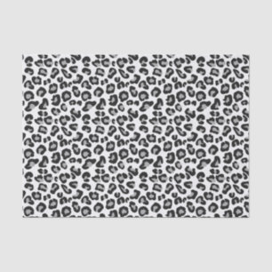 Leopard Print in Black and White with Gray / Grey Tissue Paper