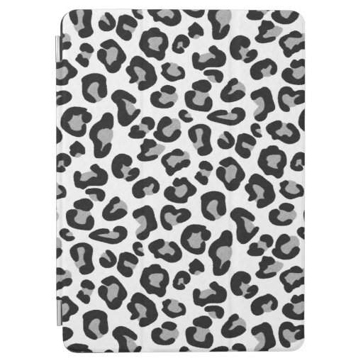 Leopard Print in Black and White with Gray iPad Air Cover