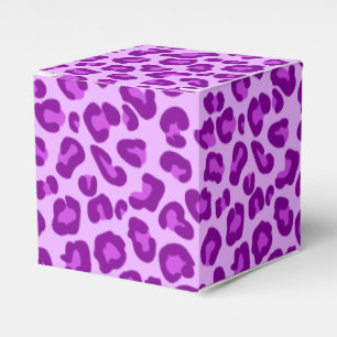 Leopard Print in Deep Purple and Lavender Favor Boxes