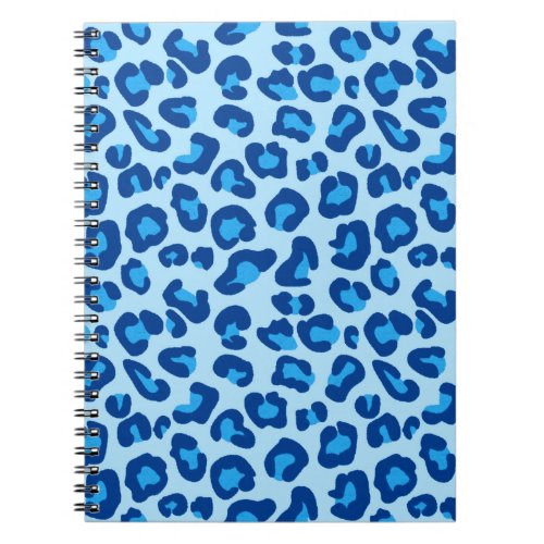 Leopard Print in Light Chambray to Dark Denim Blue Notebook