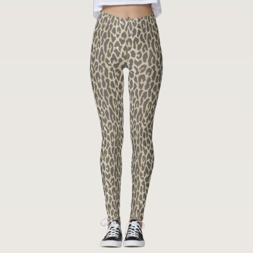 Leopard Print in Mink Brown Leggings