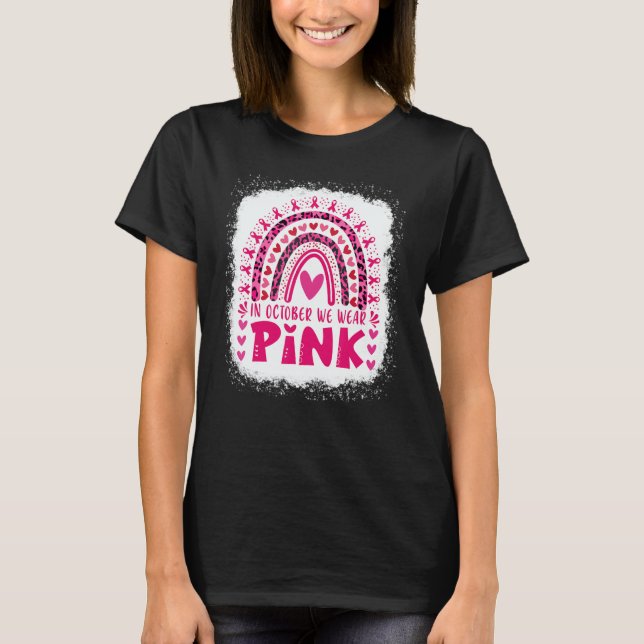 Leopard Print In October We Wear Pink Rainbow for  T-Shirt (Front)