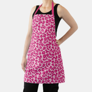 Leopard Print in Pastel Pink, Hot Pink and Fuchsia Apron