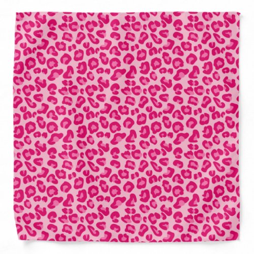 Leopard Print in Pastel Pink Hot Pink and Fuchsia Bandana