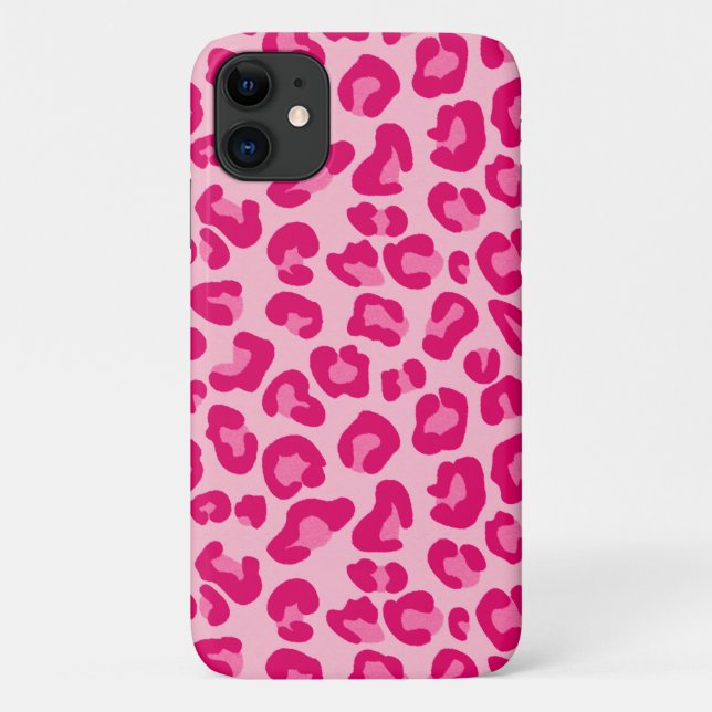 Leopard Print in Pastel Pink, Hot Pink and Fuchsia Case-Mate iPhone Case (Back)