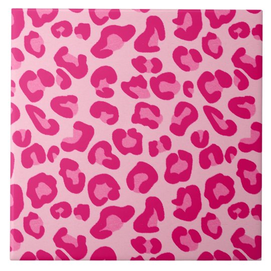 Leopard Print in Pastel Pink, Hot Pink and Fuchsia Ceramic Tile ...